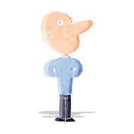 cartoon balding man