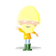 cartoon hippie man in wellington boots