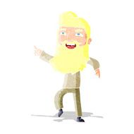cartoon man with beard laughing and pointing
