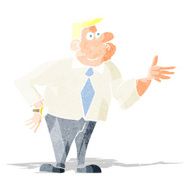 cartoon businessman asking question