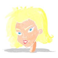 cartoon female face N14