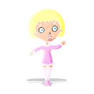 cartoon waving woman N10