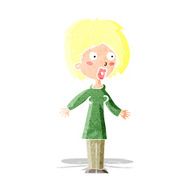 cartoon surprised woman N26