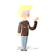 cartoon woman wearing spectacles N7