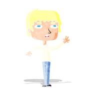 cartoton unhapy boy waving N4