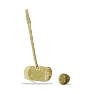 cartoon croquet mallet and ball