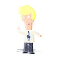 cartoon office man with crazy idea N2