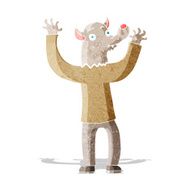 cartoon happy werewolf man