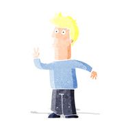 cartoon man signaling with hand
