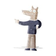 cartoon pointing wolf man