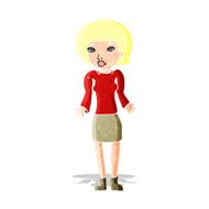 cartoon woman shrugging shoulders N40