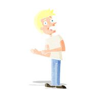 cartoon man making excuses