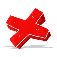 cartoon negative cross symbol
