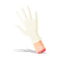 cartoon hand with medical glove
