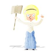 cartoon vicorian woman protesting