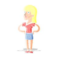 cartoon woman with hands on hips N17
