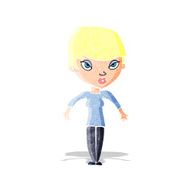 cartoon woman shrugging shoulders N41