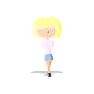 cartoon shy woman N5
