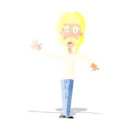 cartoon waving man with mustache N2