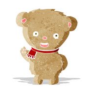 cartoon teddy bear waving N4