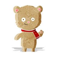 cartoon teddy bear waving N5