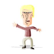 cartoon angry man waving warning