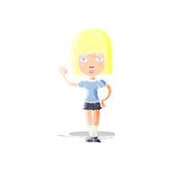 Cartoon Woman Waving N28