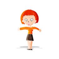 cartoon amazed woman