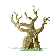 cartoon spooky old tree N8