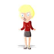 cartoon woman shrugging shoulders N42