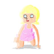 cartoon woman on all fours N2