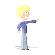 cartoon grinning boy pointing
