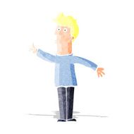 cartoon man advising caution