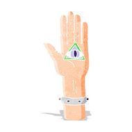 cartoon spooky hand symbol
