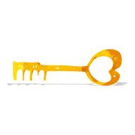 cartoon heart shaped key