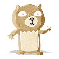 cartoon waving teddy bear N11