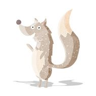 cartoon waving wolf N3