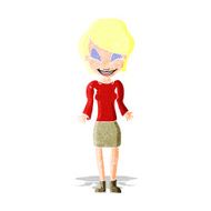 cartoon woman shrugging her shoulders