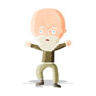 cartoon panicking old man