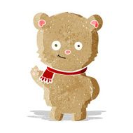 cartoon waving teddy bear N14