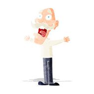 cartoon stressed old man