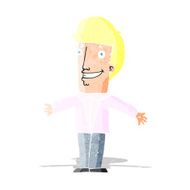 cartoon grining man with open arms