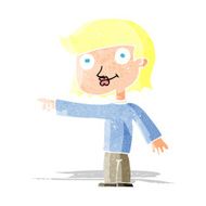 cartoon pointing person
