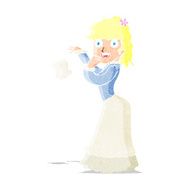 cartoon victorian woman dropping handkerchief