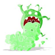 cartoon gross monster being sick
