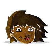cartoon female face N16