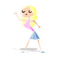 cartoon woman dancing N6