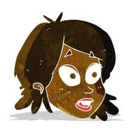 cartoon female face with surprised expression N3