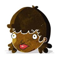 cartoon female face with surprised expression N4