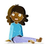 cartoon happy woman N37